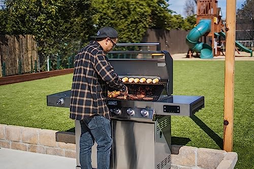 Monument Grills 6-Burner Convertible Natural Gas Smart bbq Grill Stainless Steel Denali 605 with Rotisserie Kit