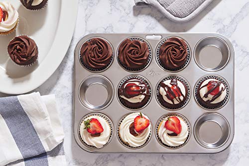 Fox Run Muffin and Cupcake Pan, 12 Standard Cup Stainless Steel Muffin Pan
