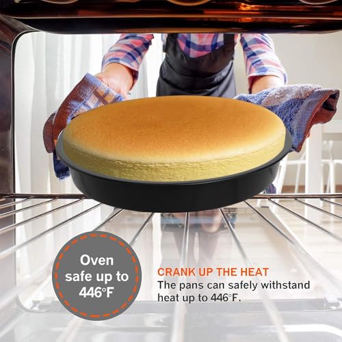 5-Piece Nonstick Baking Pans Set - Professional Grade Carbon Steel Bakeware with Premium Coating- Dishwasher Safe, Stackable, Oven Safe to 450°F (Black-5PCS)