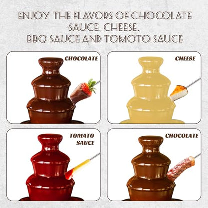 MINI Chocolate Fountain Machine Electric Chocolate Fondue Fountain Machine Stainless Steel for Chocolate Candy Butter Cheese