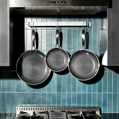 HexClad Hybrid Nonstick 6-Piece Frying Pan Set, 8, 10 and 12-Inch Frying Pans with Tempered Glass Lids, Stay-Cool Handles, Dishwasher and Oven Safe, Induction Ready, Compatible with All Cooktops