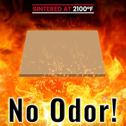 Unicook 2 PCS Pizza Stones Set, 12 Inch Square Pizza Stone for Oven and Grill, Cordierite Baking Pan for Crispy Crusts, Thermal Shock Resistant, Including Dough Scraper