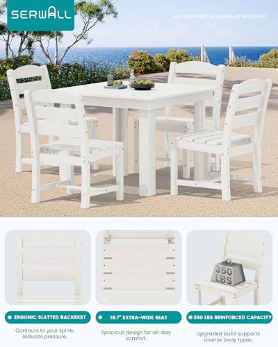 SERWALL HDPE Outdoor Square Dining Set for 4