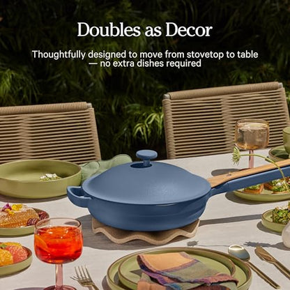 Our Place Always Pan 2.0-10.5” (2.6 Qt) Nonstick, Toxin-Free Ceramic Cookware | Patented 10-in-1 Aluminum Frying & Sauté Pan | Safe for Oven, Induction & All Cooktops up to 450°F | Blue Salt