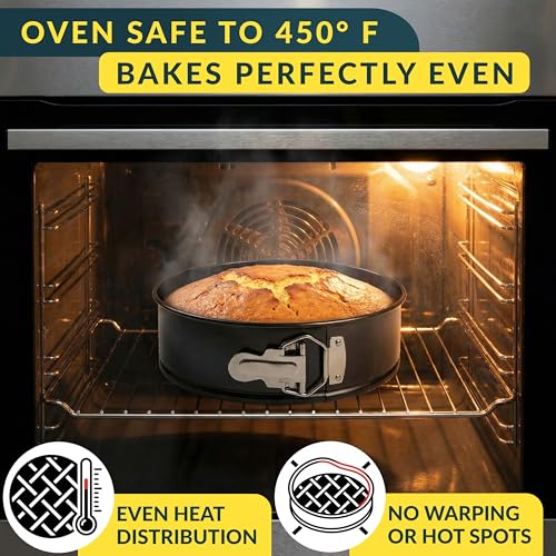 Springform Pan Set of 4 - 4,7,9,10" Carbon Steel With Removable Bottom – Leakproof Design, Nonstick Coating Cheesecake Pan – Durable Cake Mold With Secure Latch, Even Heat Cheese Cake Pans For Baking