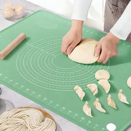 Silicone Pastry Mat 28" x 20" Non Stick Silicone Baking Mat Extra Thick Pastry Mat with Measurements Food Grade Pastry Mats for Rolling Dough,Bread,Pie,Cookies,Pizza and fondant,Food Grade Baking Mat