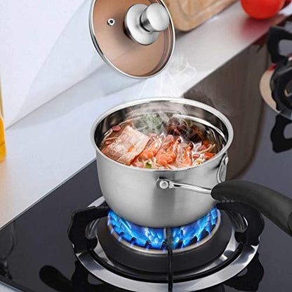 TeamFar 1 Quart Saucepan, Stainless Steel Saucepan with Lid, Small Sauce Pot Milk Pan Cookware for Home Cooking, Non Toxic & Healthy, Easy Clean & Dishwasher Safe