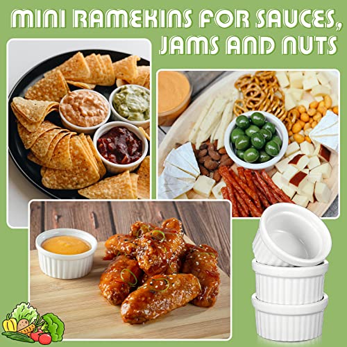Amyhill 12 Pcs 1 oz Mini Ramekins Small Porcelain Tiny Dipping Sauce Cups Dessert Cups Exactly Designed for Souffle Dish Salsa and Jams