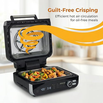OLIXIS Electric Grill Indoor & Outdoor, 8-in-1 Multifunctional BBQ Grill