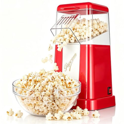 Hot-Air Popcorn Maker, 18-Cup Capacity for Oil-Free Fresh Popcorn Popper