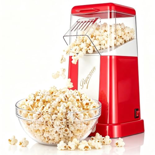 Hot-Air Popcorn Maker, 18-Cup Capacity for Oil-Free Fresh Popcorn Popper