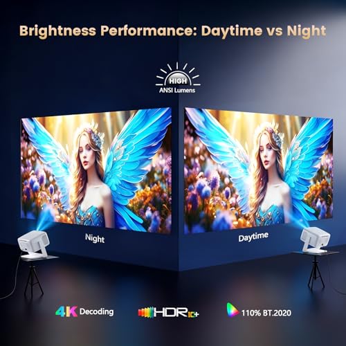 [3500 Ultra Bright/Official Apps Downloads/65W Dolby Audio/4K Support] Smart Outdoor Projector with WiFi and Bluetooth, Auto Focus, All-in-One Streaming Apps Proyector, 2026 Upgraded from Grey Model