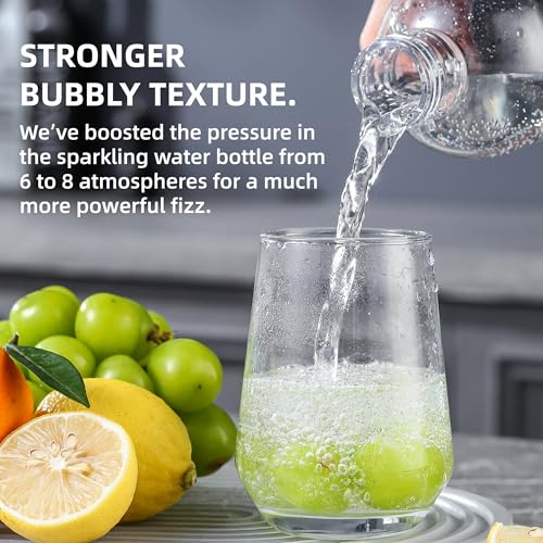 Multi-function Sparkling Water Maker,Carbonates Any Drink - Make Sparkling Soda & Fruit Drinks at Home, Sparkling Water Carbonator with 1L+0.5L BPA Free Bottles (Two CO2 Carbonator)