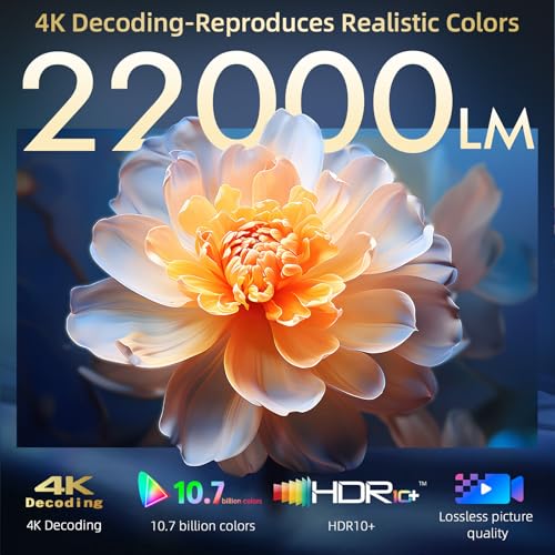 Compatible with Netflix Movie Projector with WiFi6 and Bluetooth5.3, Built-in App Store, Dolby Audio & Electric Focus & Auto Keystone, 4K Support High Brightness Outdoor Projectors, 1080 (Sliver Grey)