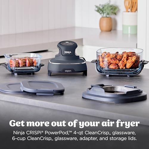 Ninja Crispi Glass Air Fryer, 4-in-1, Grey, FN101GY