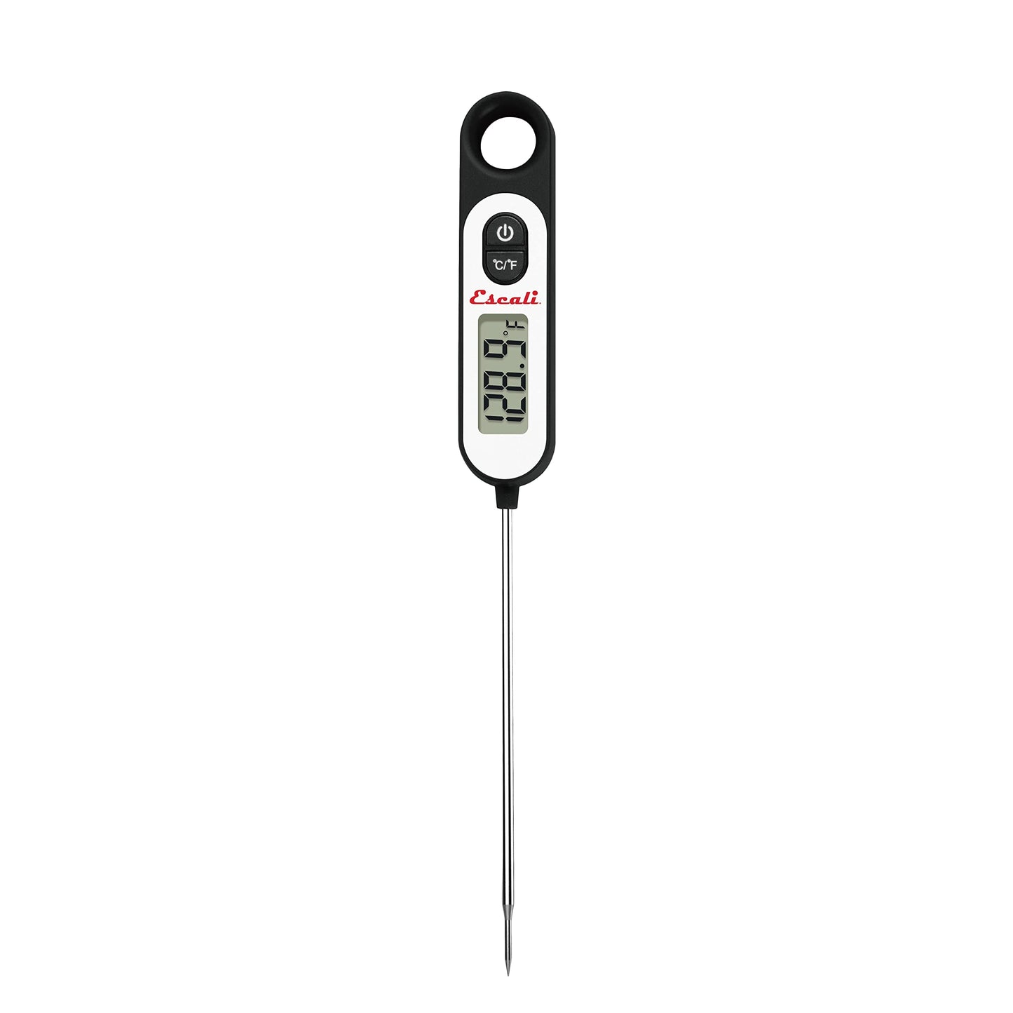 Escali Long Stem Digital Thermometer for Meat, Frying, Cooking, Candy and Kitchen Use, Extra Long 5.6-Inch Probe, Black