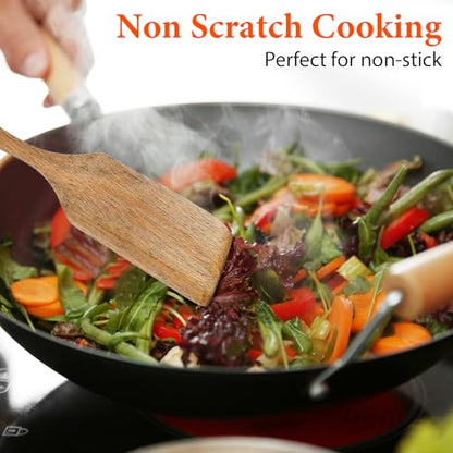 wooden spoon cooking spatula utensil wood spurtle scraper kitchen ladle bowl pancake food tilly living baking wok egg flipper oven cookware whisk scoop heat resistant pot holder fish home bakery sour