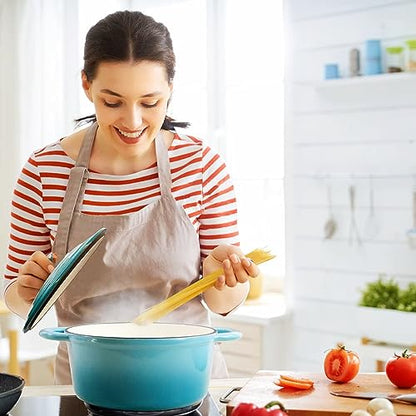 Cast Iron Dutch Oven 4.5 Quart Enameled Cast Iron Dutch Oven Pot with lid Heavy Duty Dutch Oven Dual Handles Porcelain Enameled Cast Iron Pot for Baking Braiser Cooking Family or Friends Gifts,Aqua