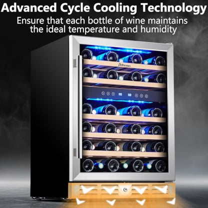Kalamera 24 inch Wine Cooler, 37 Bottle Dual Zone Built-in or Freestanding