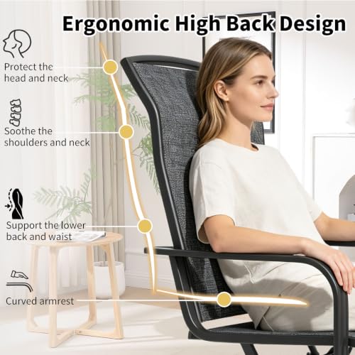 YLGJ&TIDY Patio Swivel Chairs Set,Outdoor Dining Chairs with High Back,All Weather Breathable Textilene,360° Rotating 15° (Gray-3, 2-piece)