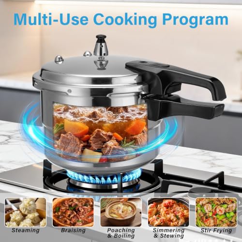 5.2Qt Stovetop Pressure Cooker with Steam Tray Pressure Cooker Non Electric