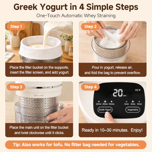 Vinlyto Auto Greek Yogurt Maker for Thick Cheese Yogurt & Homemade Tofu