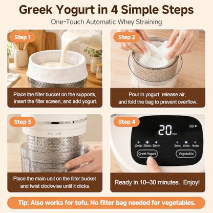 Vinlyto Auto Greek Yogurt Maker for Thick Cheese Yogurt & Homemade Tofu
