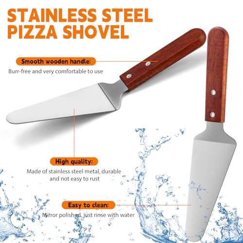 Reallnaive 3 Pcs Round 12 Inch Deep Pizza Pan Baking Tray Include 1 Non-stick Cake Mold, 1 Square Shovel, 1 Tray Clip, Pizza Dish Baking Sheet for Oven