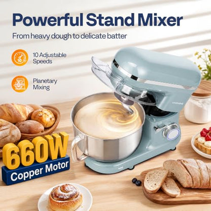 VIVOHOME Stand Mixer, 6-Quart Tilt-Head Kitchen Mixer with Bowl, Blue