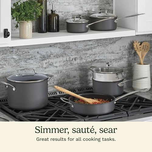 Cuisinart Chef's Classic™ Nonstick Hard Anodized 17 Piece Set w/Tempered Glass Lids