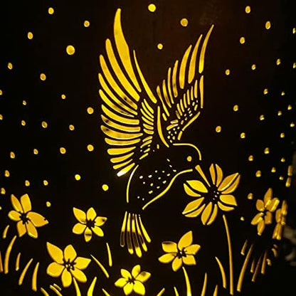 Mothers Day Gifts, 2 Pack Hummingbird Birthday Gifts for Women Mom Grandma Solar Lanterns Outdoor Waterproof Garden Decor Hanging LED Decorative Light for Patio Yard Lawn Gardening Gifts