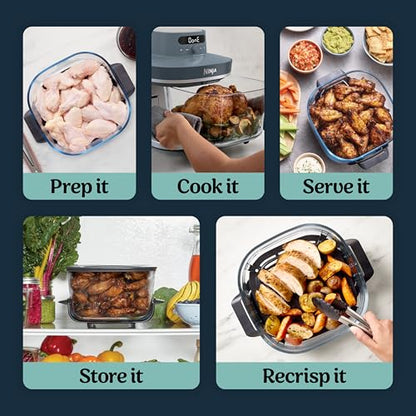 Ninja Crispi Pro Glass Air Fryer, 6-in-1, Cyberspace, AS101CY