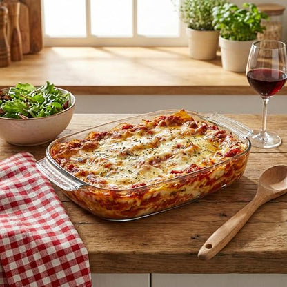 VRUIFA 9x13 Glass Baking Dish, 2.7 Quart Casserole Dishes for Oven, Borosilicate Glass
