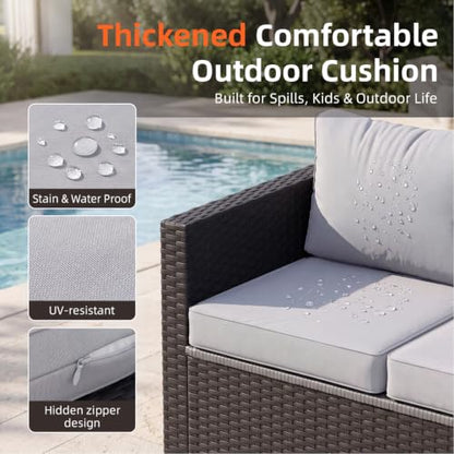 LazySunsets 10-Piece Outdoor Patio Furniture Set, Grey