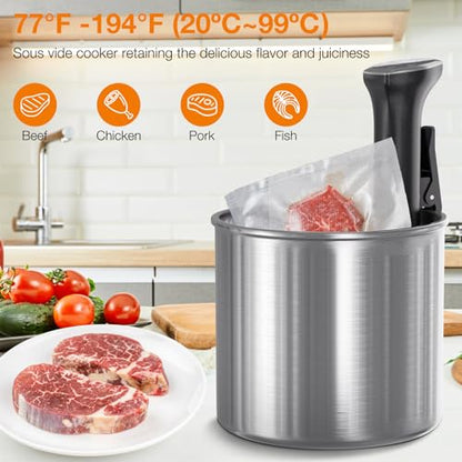 WiFi Sous Vide Precision Cooker 1100 Watts Sous Vide Machine Precision Immersion Circulator for Perfect Steak, Tender Chicken & Healthy Meals, Ultra-Quiet, App Recipes, Fast Heating, IPX7 Waterproof