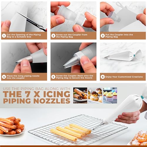 Churro Maker Machine & Spritz Cookie Press Gun Kit – 304 Stainless Steel, Easy to Clean & Large Capacity – Make Authentic Churros & Cookies at Home – Ideal Baking Tool for Families, Chefs & Beginners