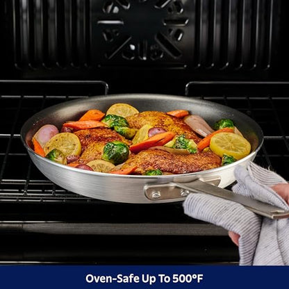 Tramontina Professional 14-Inch Non Stick Extra Large Frying Pan, Heavy-Gauge Aluminum Skillet with Reinforced Nonstick Coating, Gray Handle, Dishwasher and Oven Safe