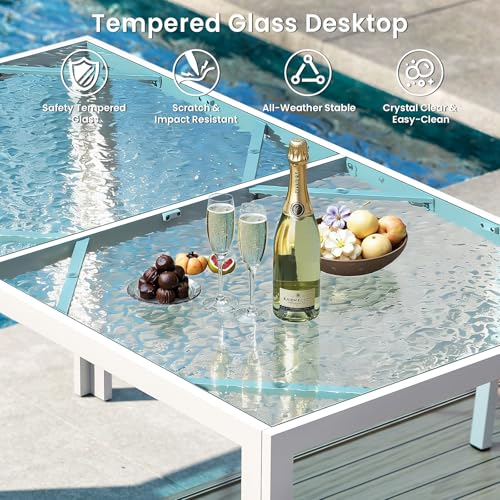 Jocoevol 7 Piece Patio Dining Sets for 6, Outdoor Table and Chairs Set with 59in Patio Dining Table and 6pcs Textilene Chairs, All Weather Furniture Set for Backyard Deck Garden