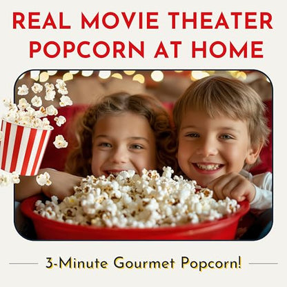 Original Whirley Pop Popcorn Machine – 3-Minute Stovetop Popcorn Maker for Home Movie Snacks & Game Night – Wabash Valley Farms – Aluminum Pot With Nylon Gears – (Silver)