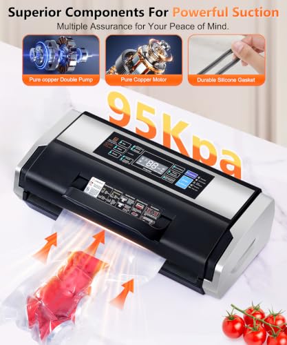 95KPa 10-in-1 Commercial Vacuum Sealer Double Heat Seal Device
