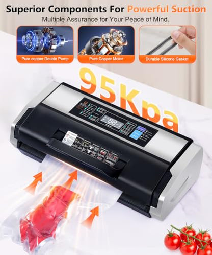 95KPa 10-in-1 Commercial Vacuum Sealer Double Heat Seal Device