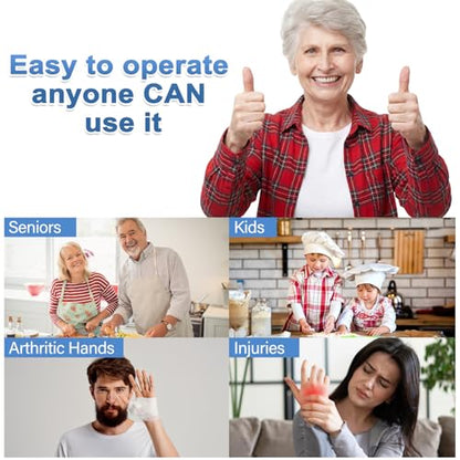 Automatic Electric Can Opener for Seniors & Arthritis, One-Touch Hands-Free Operation, Fits All Can Shapes, Smooth Edge, Battery Powered Portable Kitchen Gadget