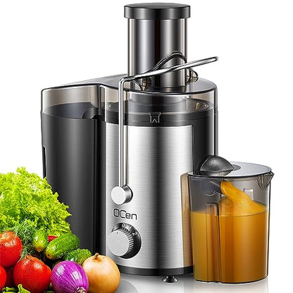 Juicer Machine, 800W Centrifugal Juicer Extractor with Wide Mouth for Fruit Vegetable, Easy to Clean, Stainless Steel, BPA-free (Black)