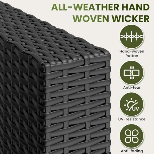 OUGMMGOU 7 Pieces Outdoor Patio Furniture Set, Outdoor Sectional Furniture Set, All-Weather PE Rattan Wicker Sofa with Cushions for Balcony, Deck, Garden