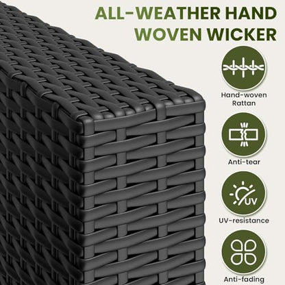 OUGMMGOU 7 Pieces Outdoor Patio Furniture Set, Outdoor Sectional Furniture Set, All-Weather PE Rattan Wicker Sofa with Cushions for Balcony, Deck, Garden