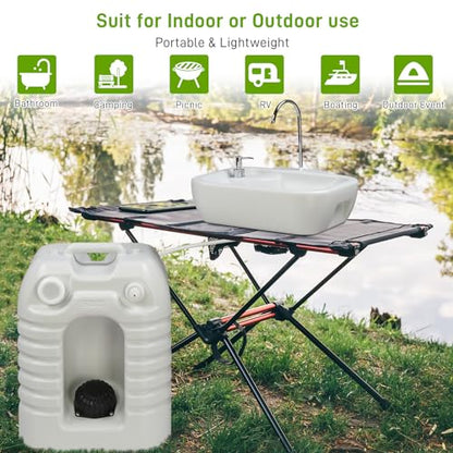 VINGLI 45L Upgraded Portable Sink| Rolling Hand Wash Basin Stand with Towel Holder & Soap Dispenser & Wheels, Perfect for Garden/Camping/Outdoor Events/Gatherings/Worksite/RV/Indoor