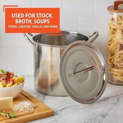 IMUSA USA Stainless Steel Stock Pot 20-Quart, Silver