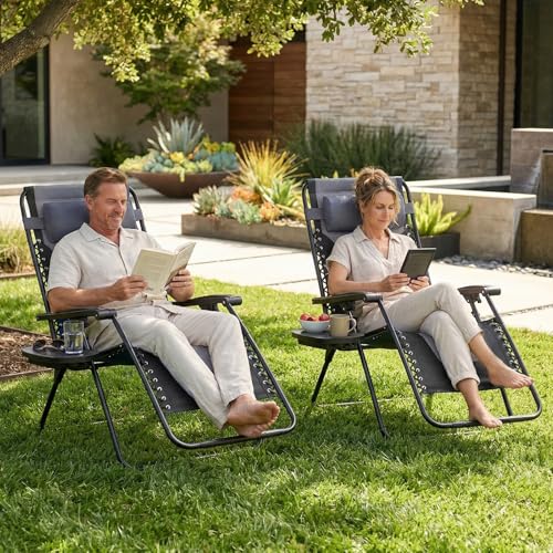 Sweetcrispy Oversized Padded Zero Gravity Lounge Chairs, Outdoor Recliner
