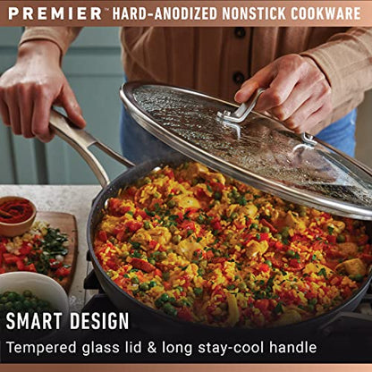 Calphalon Premier Space-Saving Nonstick Cookware Set, 13-inch, Stackable, Hard-Anodized Aluminum