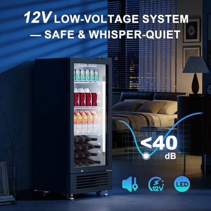 Antarctic Star Outdoor Beverage Refrigerator, 6 Cu. Ft. Glass Door Drink Fridge, Commercial Display Refrigerator with 4 Adjustable Shelves, for Shops, Restaurants, Bars